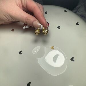 Elegant Gold Pearl Earrings